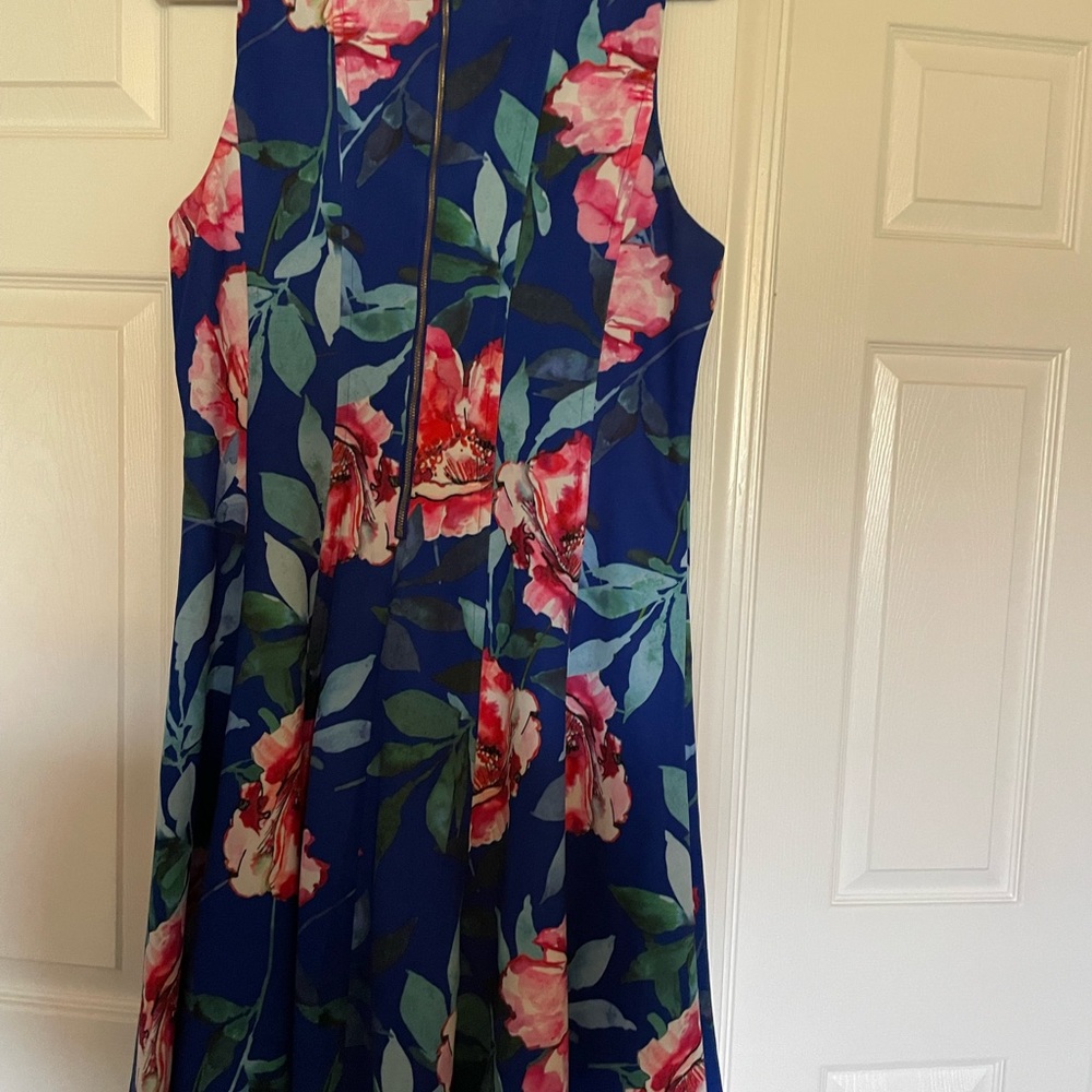 Royal blue floral dress
